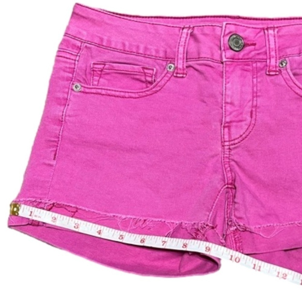 America Eagle Outfitters 🦅 Pink Denim Shorts Stretch Distressed Women’s Size 4 - Picture 9 of 10